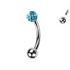Piercing Sopracciglio a singola Pallina con Cristalli, Daith