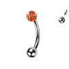 Piercing Sopracciglio a singola Pallina con Cristalli, Daith
