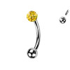 Piercing Sopracciglio a singola Pallina con Cristalli, Daith