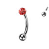 Piercing Sopracciglio a singola Pallina con Cristalli, Daith