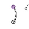 Piercing Sopracciglio a singola Pallina con Cristalli, Daith