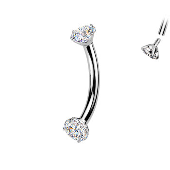 Piercing Sopracciglio Sterile con Cristalli