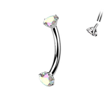 Piercing Sopracciglio Sterile con Cristalli