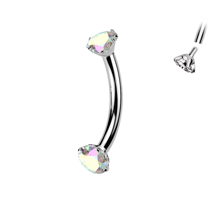 Piercing Sopracciglio Sterile con Cristalli, Daith