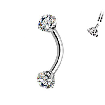 Piercing Sopracciglio a forma di Banana in Zircone
