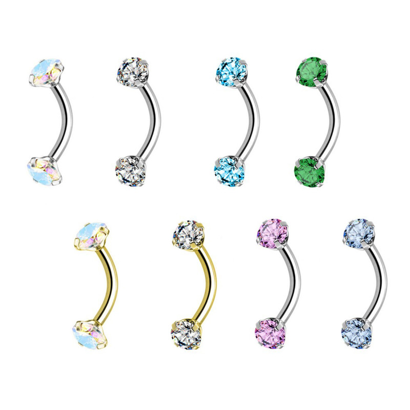 Piercing Sopracciglio a forma di Banana in Zircone, Daith