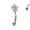 Piercing Sopracciglio Banana con Cristallo Fiore