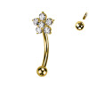 Piercing Sopracciglio Banana con Cristallo Fiore