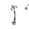 Piercing Sopracciglio Banana con Cristallo