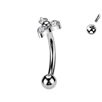 Piercing Sopracciglio Banana con Cristallo
