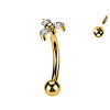 Piercing Sopracciglio Banana con Cristallo