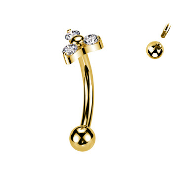 Piercing Sopracciglio Banana con Cristallo