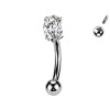 Piercing Sopracciglio Banana con Cristallo Ovale
