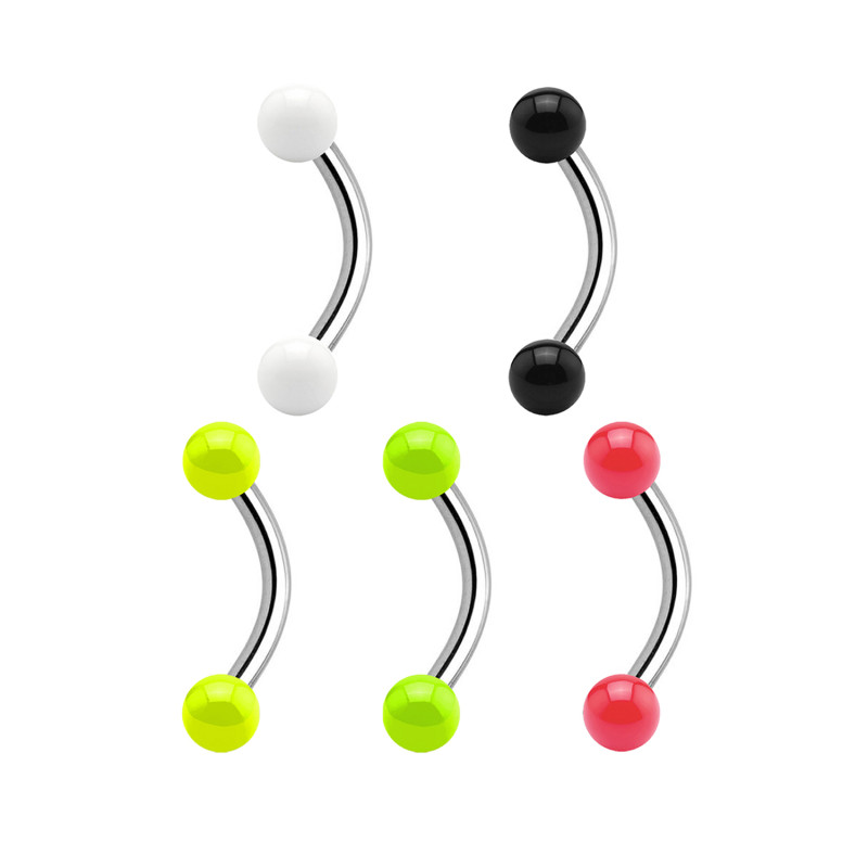 Piercing Sopracciglio a forma di Banana con Palline Acriliche, Daith