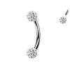Piercing Sopracciglio a forma di Banana con palline in cristallo, Daith