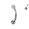 Piercing Sopracciglio a singola Pallina con Cristalli, Daith