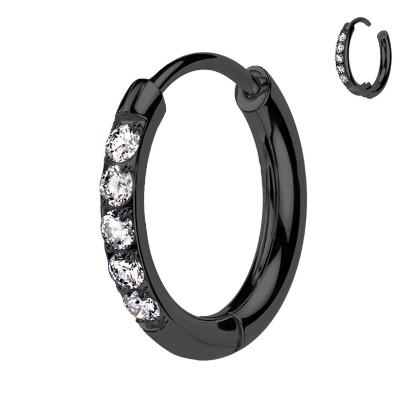 Cerchio Orecchino Clicker con Cristalli