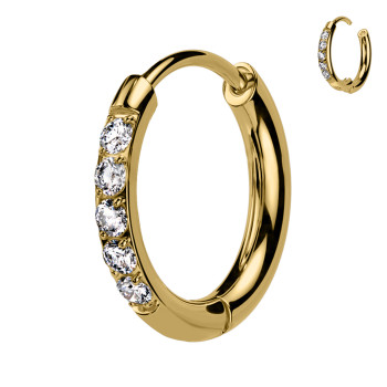 Cerchio Orecchino Clicker con Cristalli