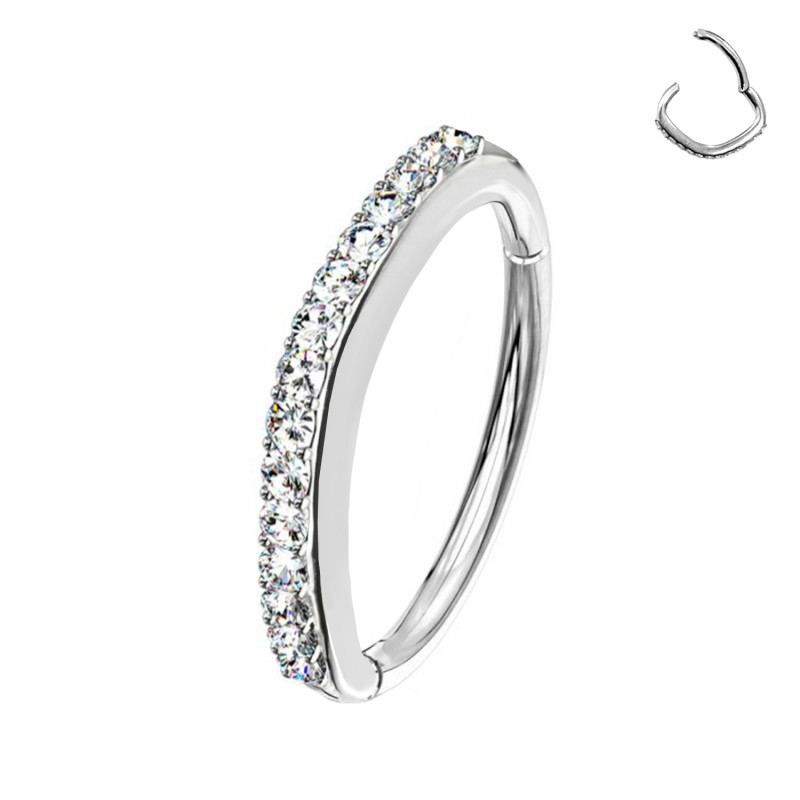 Eye-shaped Segmented Ring with Crystals, Helix