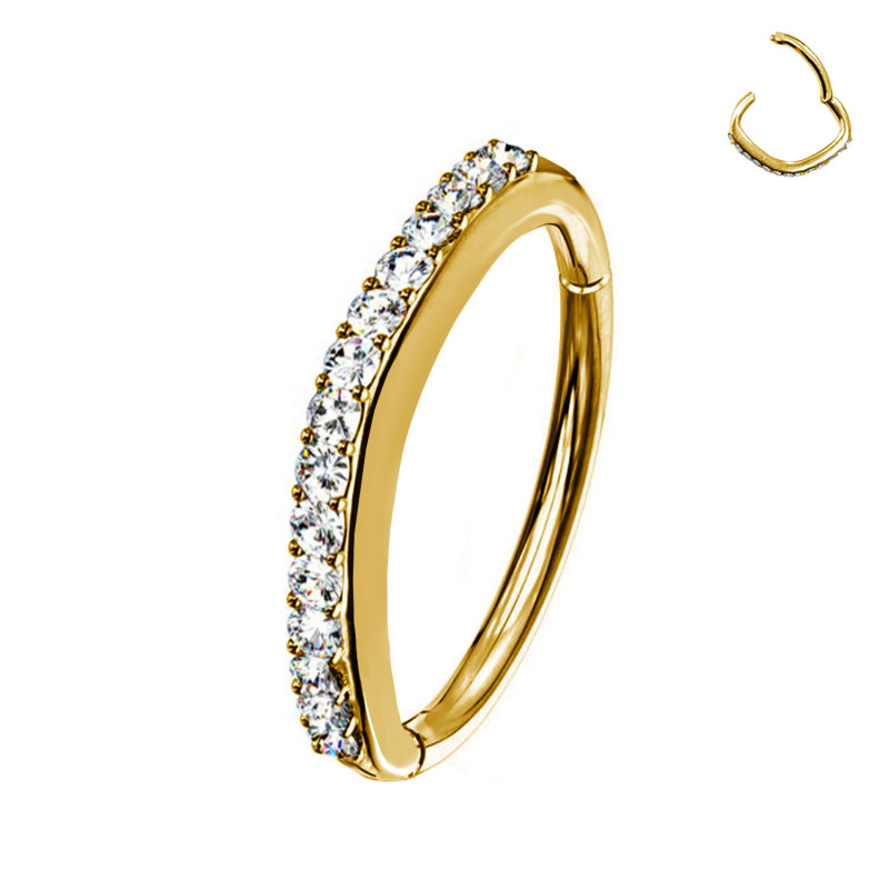Eye-shaped Segmented Ring with Crystals, Helix