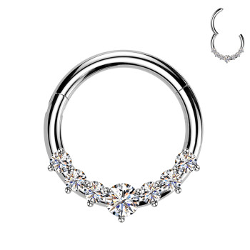Circle Clicker Earring ring with crystals