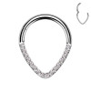 Circle Clicker Inverted Drop shaped with Crystals, Helix