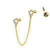 Helix/Tragus Barbell Stella Forata con Catena, Helix