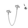 Helix/Tragus Barbell Cuore con Catena, Helix