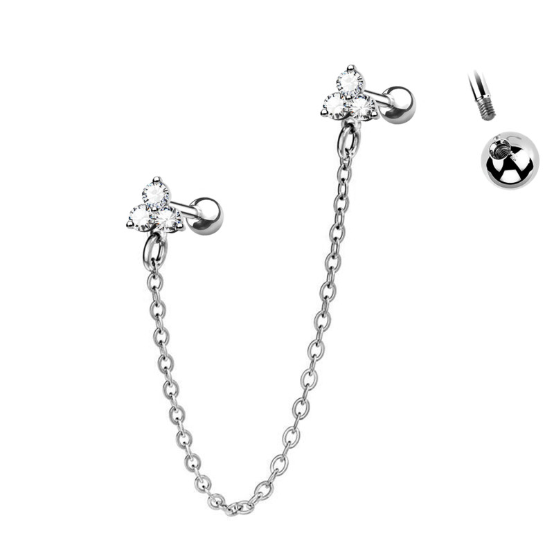 Orecchino Cristalli con Catena, Helix