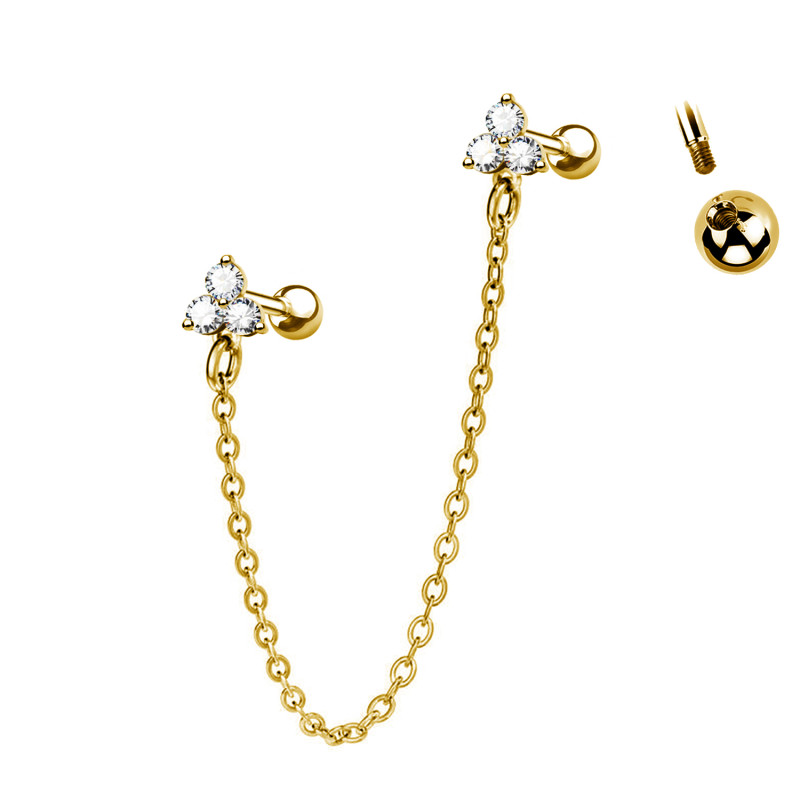 Orecchino Cristalli con Catena, Helix