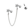 Helix/Tragus Barbell con Catena Stella Intera, Helix