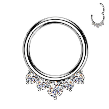 Piercing Orecchio Cerchio con Cristalli