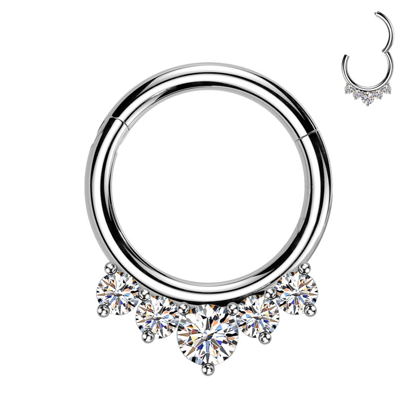 Piercing Orecchio Cerchio con Cristalli