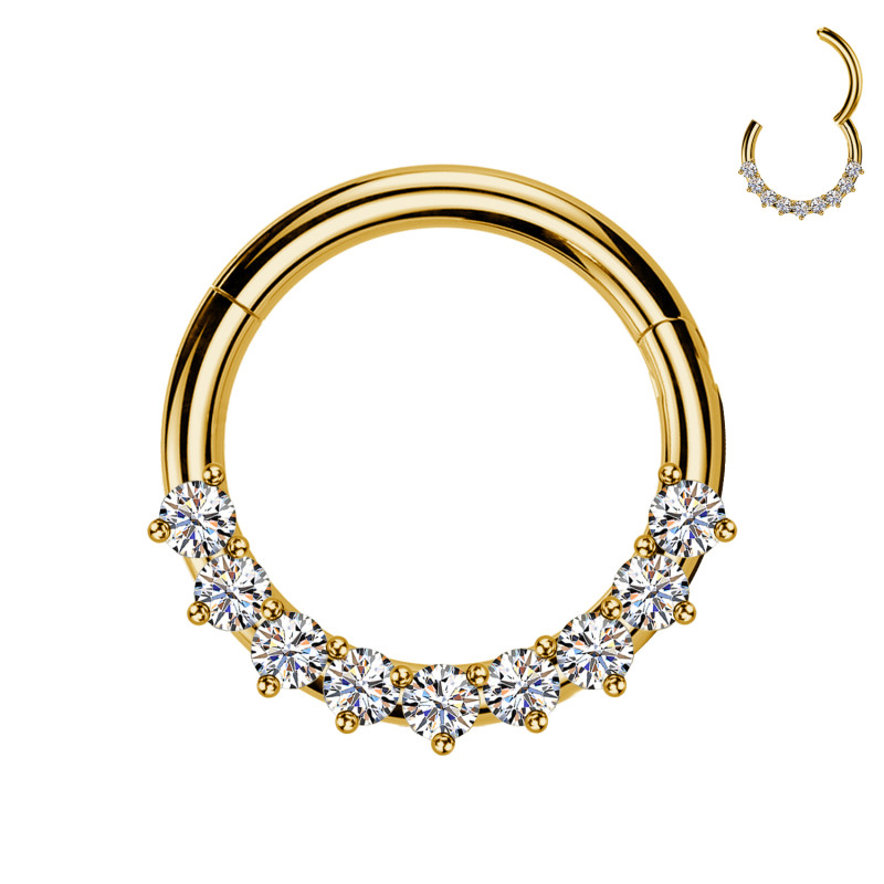 Piercing Orecchio Cerchio con Cristalli