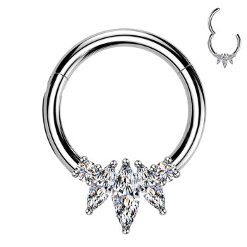 Piercing Orecchio Cerchio con Cristalli