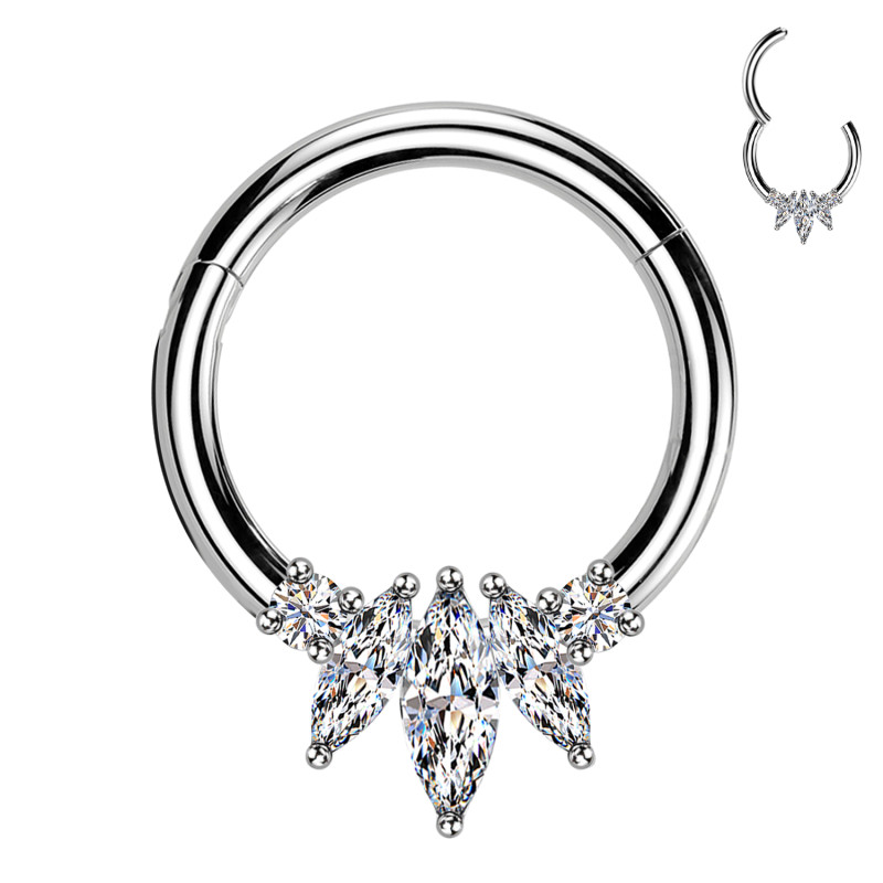 Piercing Orecchio Cerchio con Cristalli
