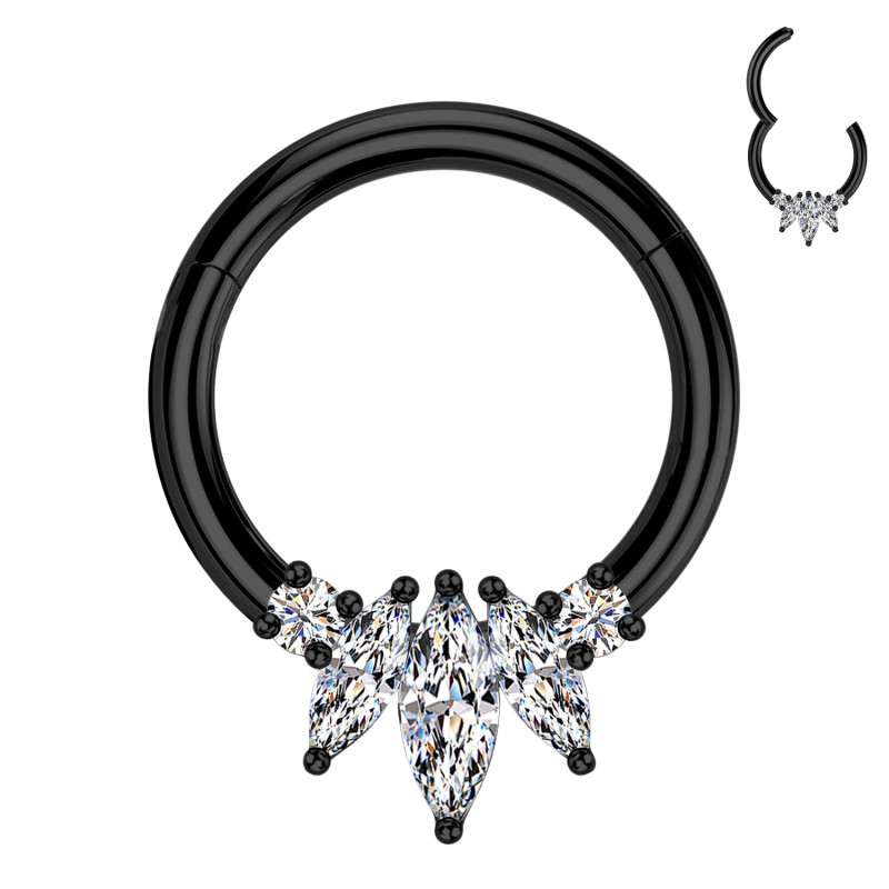 Piercing Orecchio Cerchio con Cristalli