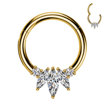 Piercing Orecchio Cerchio con Cristalli