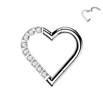 Piercing Cerchio in Acciaio - Cuore