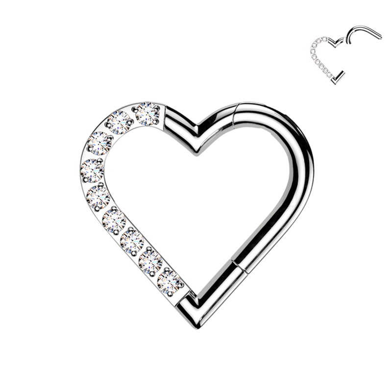 Piercing Cerchio in Acciaio - Cuore