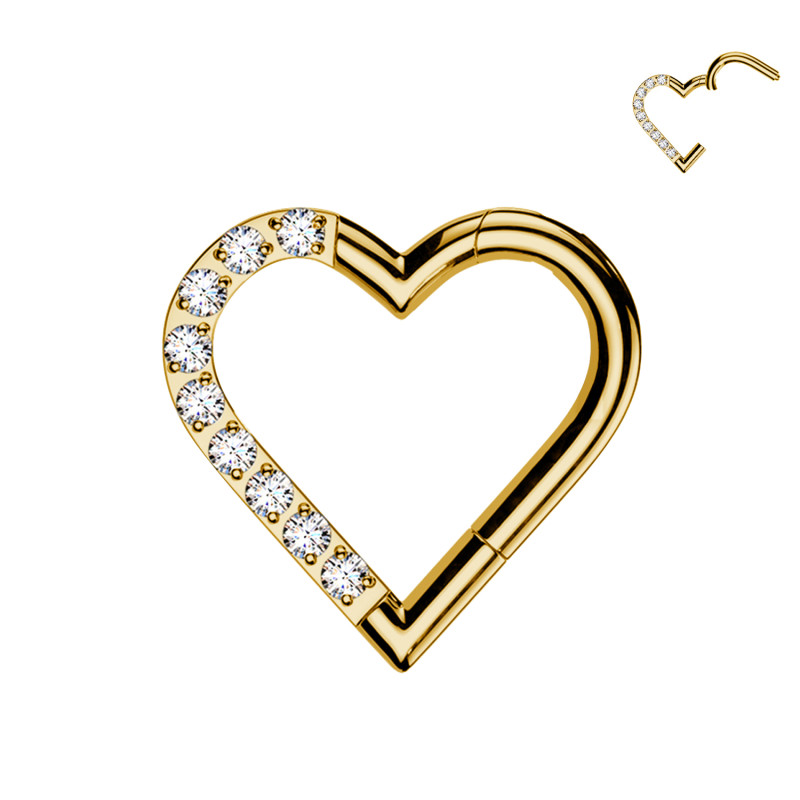 Piercing Cerchio in Acciaio - Cuore