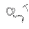 Piercing Naso con Cuore di Cristalli-Push in