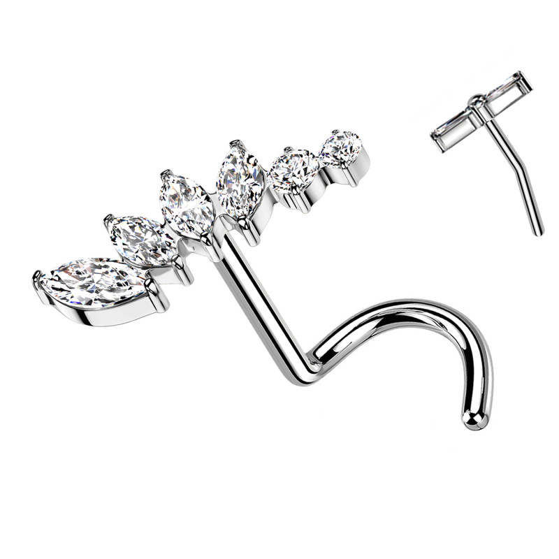 Piercing Naso con Ramo di Cristalli-Push in