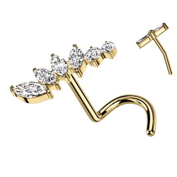 Piercing Naso con Ramo di Cristalli-Push in