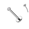Labret in Titanio con Cristallo  Push in 1,2 mm