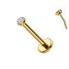 Labret in Titanio con Cristallo  Push in 1,2 mm