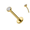 Labret in Titanio con Cristallo  Push in 1,2 mm