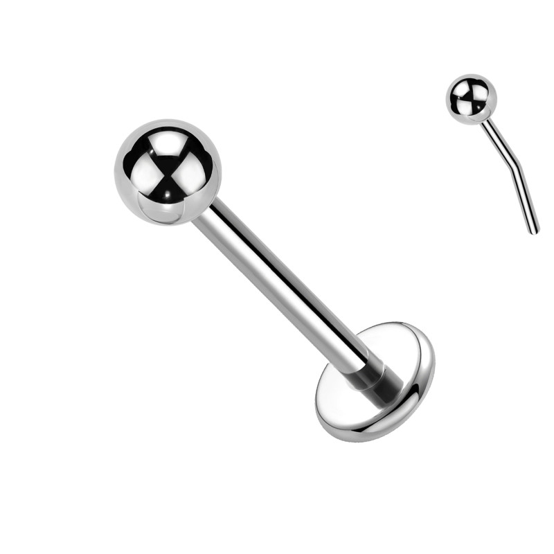 Labret Basic in Titanio- Push in 1,2 mm