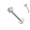 Labret in Titanio con Cristallo a Griffe-Push in 1,2 mm