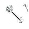 Labret in Titanio con Cristallo a Griffe-Push in 1,2 mm